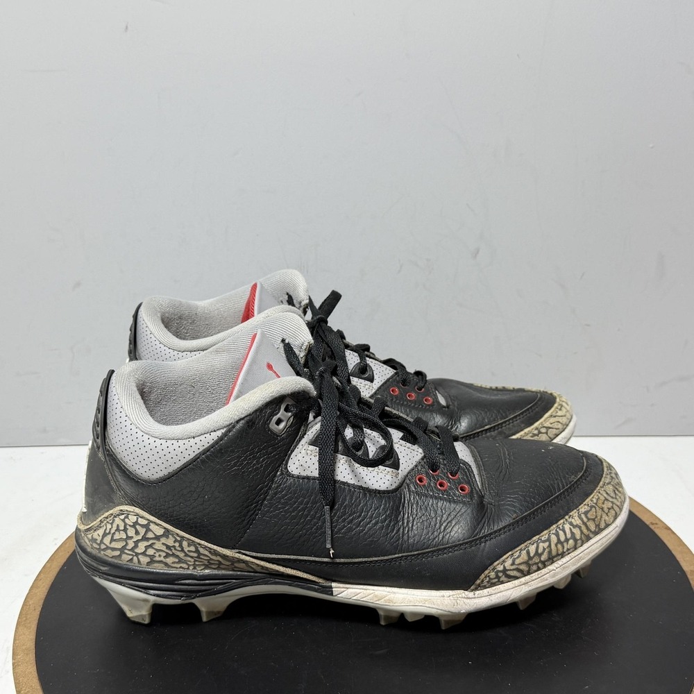 Jordan Baseball Cleats Shoes Mens 12 Black Gray Red Elephant Print FZ8626-001